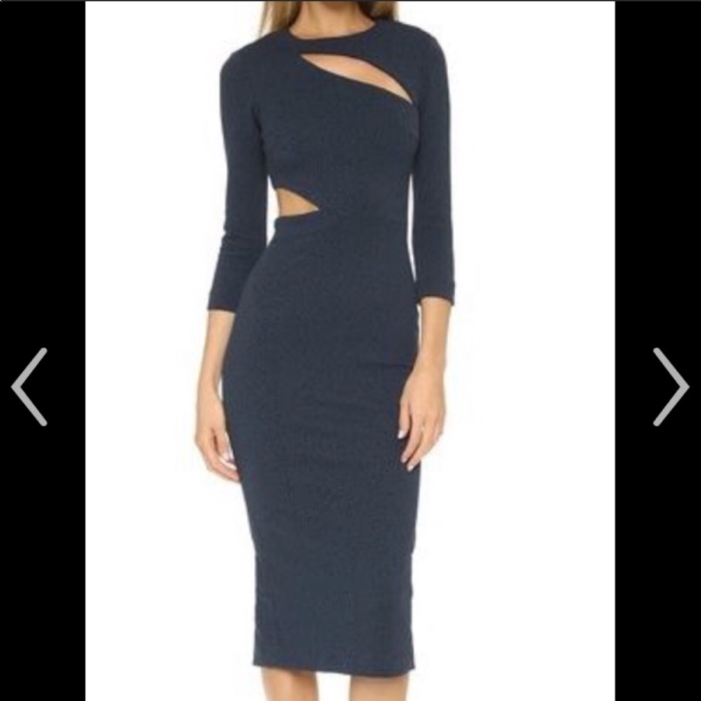Elizabeth and James blue cut out pencil midi 0